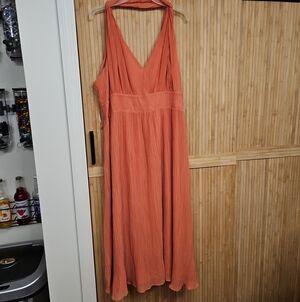 Express Coral Halter Maxi Dress